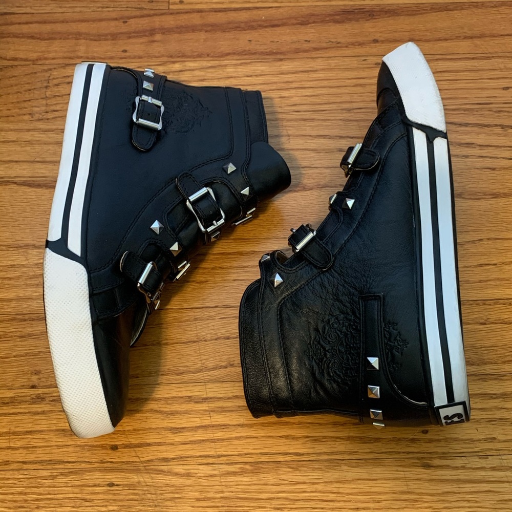 UES studded leather high tops